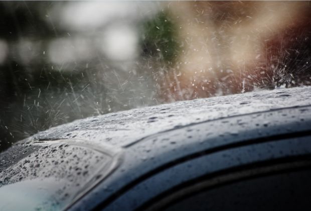 Raining on a car